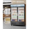 imageVEVOR Commercial Merchandiser Refrigerator 1147 CUFT Glass Door Display Refrigerator Upright Beverage Refrigerator Cooler Merchandiser with 4 Adjustable Shelves Casters Soft LED Light Black3627 cuft