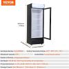 imageVEVOR Commercial Merchandiser Refrigerator 1147 CUFT Glass Door Display Refrigerator Upright Beverage Refrigerator Cooler Merchandiser with 4 Adjustable Shelves Casters Soft LED Light Black97 cuft