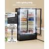 imageVEVOR Commercial Merchandiser Refrigerator 1147 CUFT Glass Door Display Refrigerator Upright Beverage Refrigerator Cooler Merchandiser with 4 Adjustable Shelves Casters Soft LED Light Black2669 cuft