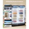 imageVEVOR Commercial Merchandiser Refrigerator 1147 CUFT Glass Door Display Refrigerator Upright Beverage Refrigerator Cooler Merchandiser with 4 Adjustable Shelves Casters Soft LED Light Black122 cuft