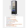 imageVEVOR Commercial Merchandiser Refrigerator 1147 CUFT Glass Door Display Refrigerator Upright Beverage Refrigerator Cooler Merchandiser with 4 Adjustable Shelves Casters Soft LED Light Black1147 cuft