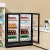 imageVEVOR Commercial Merchandiser Refrigerator 1147 CUFT Glass Door Display Refrigerator Upright Beverage Refrigerator Cooler Merchandiser with 4 Adjustable Shelves Casters Soft LED Light Black57 cuft