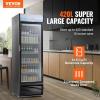 imageVEVOR Commercial Merchandiser Refrigerator 1147 CUFT Glass Door Display Refrigerator Upright Beverage Refrigerator Cooler Merchandiser with 4 Adjustable Shelves Casters Soft LED Light Black148 cuft