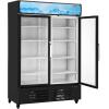imageVEVOR Commercial Merchandiser Refrigerator 1147 CUFT Glass Door Display Refrigerator Upright Beverage Refrigerator Cooler Merchandiser with 4 Adjustable Shelves Casters Soft LED Light Black3627 cuft