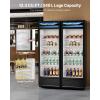 imageVEVOR Commercial Merchandiser Refrigerator 1147 CUFT Glass Door Display Refrigerator Upright Beverage Refrigerator Cooler Merchandiser with 4 Adjustable Shelves Casters Soft LED Light Black133 cuft