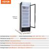 imageVEVOR Commercial Merchandiser Refrigerator 1147 CUFT Glass Door Display Refrigerator Upright Beverage Refrigerator Cooler Merchandiser with 4 Adjustable Shelves Casters Soft LED Light Black148 cuft