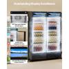 imageVEVOR Commercial Merchandiser Refrigerator 1147 CUFT Glass Door Display Refrigerator Upright Beverage Refrigerator Cooler Merchandiser with 4 Adjustable Shelves Casters Soft LED Light Black133 cuft