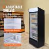 imageVEVOR Commercial Merchandiser Refrigerator 1147 CUFT Glass Door Display Refrigerator Upright Beverage Refrigerator Cooler Merchandiser with 4 Adjustable Shelves Casters Soft LED Light Black97 cuft