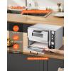 imageVEVOR Commercial Pizza Oven Countertop 14quot Double Deck Layer Stainless Steel Electric Pizza Oven with Stone and Handle Multipurpose Indoor Pizza Maker for Restaurant Home Pretzels Baked18 Inch Dual Deck Pizza Oven