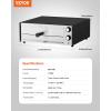 imageVEVOR Commercial Pizza Oven Countertop 14quot Double Deck Layer Stainless Steel Electric Pizza Oven with Stone and Handle Multipurpose Indoor Pizza Maker for Restaurant Home Pretzels Baked16Inch Single Layer