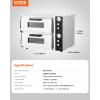 imageVEVOR Commercial Pizza Oven Countertop 14quot Double Deck Layer Stainless Steel Electric Pizza Oven with Stone and Handle Multipurpose Indoor Pizza Maker for Restaurant Home Pretzels Baked18 Inch Dual Deck Pizza Oven