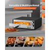 imageVEVOR Commercial Pizza Oven Countertop 14quot Double Deck Layer Stainless Steel Electric Pizza Oven with Stone and Handle Multipurpose Indoor Pizza Maker for Restaurant Home Pretzels Baked16Inch Single Layer