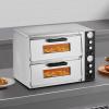 imageVEVOR Commercial Pizza Oven Countertop 14quot Double Deck Layer Stainless Steel Electric Pizza Oven with Stone and Handle Multipurpose Indoor Pizza Maker for Restaurant Home Pretzels Baked18 Inch Dual Deck Pizza Oven