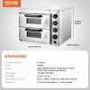 imageVEVOR Commercial Pizza Oven Countertop 14quot Double Deck Layer Stainless Steel Electric Pizza Oven with Stone and Handle Multipurpose Indoor Pizza Maker for Restaurant Home Pretzels Baked14Inch Dual Layer