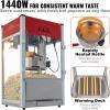 imageVEVOR Commercial Popcorn Machine 8 Oz Kettle 850 W Countertop Popcorn Maker for 48 Cups per Batch Theater Style Popper with 3Switch Control Steel Frame Tempered Glass Doors 2 Scoops 2 Spoons RedRed