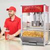 imageVEVOR Commercial Popcorn Machine 8 Oz Kettle 850 W Countertop Popcorn Maker for 48 Cups per Batch Theater Style Popper with 3Switch Control Steel Frame Tempered Glass Doors 2 Scoops 2 Spoons RedRed