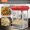 imageVEVOR Commercial Popcorn Machine 8 Oz Kettle 850 W Countertop Popcorn Maker for 48 Cups per Batch Theater Style Popper with 3Switch Control Steel Frame Tempered Glass Doors 2 Scoops 2 Spoons RedRed