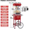imageVEVOR Commercial Popcorn Machine 8 Oz Kettle 850 W Countertop Popcorn Maker for 48 Cups per Batch Theater Style Popper with 3Switch Control Steel Frame Tempered Glass Doors 2 Scoops 2 Spoons RedRed