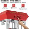 imageVEVOR Commercial Popcorn Machine 8 Oz Kettle 850 W Countertop Popcorn Maker for 48 Cups per Batch Theater Style Popper with 3Switch Control Steel Frame Tempered Glass Doors 2 Scoops 2 Spoons RedRed