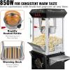 imageVEVOR Commercial Popcorn Machine 8 Oz Kettle 850 W Countertop Popcorn Maker for 48 Cups per Batch Theater Style Popper with 3Switch Control Steel Frame Tempered Glass Doors 2 Scoops 2 Spoons RedRed