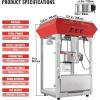imageVEVOR Commercial Popcorn Machine 8 Oz Kettle 850 W Countertop Popcorn Maker for 48 Cups per Batch Theater Style Popper with 3Switch Control Steel Frame Tempered Glass Doors 2 Scoops 2 Spoons RedRed