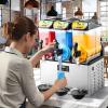 imageVEVOR Commercial Slushy Machine 15Lx2 Double Tank Margarita Machine 120 Cups Stainless Steel Margarita Smoothie Frozen Drink Machine Slushie Machine for Party Restaurants Cafe Bars15Lx3