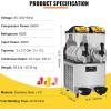 imageVEVOR Commercial Slushy Machine 8L  21 Gal Single Bowl Cool and Freeze Modes 1050W Stainless Steel Margarita Smoothie Frozen Drink Maker Slushie Machine for Party Cafes Restaurants Bars HomeSilver