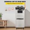 imageVEVOR Commercial Soft Ice Cream Machine 2200W Serve Yogurt Maker 3 Flavors Ice Cream Maker 53 to 74 Gallons per Hour Auto Clean LCD Panel for Restaurants Snack Bars Stainless SteelVertical 3 Flavors Basic Model