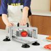 imageVEVOR Commercial Tomato Slicer 316 inch Tomato Cutter Slicer Stainless Steel Heavy Duty Tomato Slicer Machine Manual Tomato Slicer with Nonslip Feet for Cutting Tomatoes Cucumbers Bananas38UP
