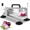imageVEVOR Commercial Tomato Slicer 316 inch Tomato Cutter Slicer Stainless Steel Heavy Duty Tomato Slicer Machine Manual Tomato Slicer with Nonslip Feet for Cutting Tomatoes Cucumbers Bananas316Inch