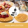 imageVEVOR Commercial Waffle Maker DualHead Round Waffle Baker Machine 2460W NonStick Stainless Steel Belgian Waffle Iron with Temp and Time Control Handle for Restaurant Bakery Snack Bar FamilyModern