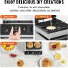 imageVEVOR Commercial Waffle Maker DualHead Round Waffle Baker Machine 2460W NonStick Stainless Steel Belgian Waffle Iron with Temp and Time Control Handle for Restaurant Bakery Snack Bar Family4PCS