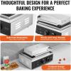 imageVEVOR Commercial Waffle Maker DualHead Round Waffle Baker Machine 2460W NonStick Stainless Steel Belgian Waffle Iron with Temp and Time Control Handle for Restaurant Bakery Snack Bar Family10PCS