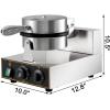 imageVEVOR Commercial Waffle Maker DualHead Round Waffle Baker Machine 2460W NonStick Stainless Steel Belgian Waffle Iron with Temp and Time Control Handle for Restaurant Bakery Snack Bar FamilyModern