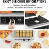 imageVEVOR Commercial Waffle Maker DualHead Round Waffle Baker Machine 2460W NonStick Stainless Steel Belgian Waffle Iron with Temp and Time Control Handle for Restaurant Bakery Snack Bar Family10PCS