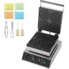 imageVEVOR Commercial Waffle Maker DualHead Round Waffle Baker Machine 2460W NonStick Stainless Steel Belgian Waffle Iron with Temp and Time Control Handle for Restaurant Bakery Snack Bar Family4PCS