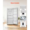 imageVEVOR Convertible FreezerRefrigerator 202 CuFt Frost Free Upright Freezer with Temp Control Panel Door Open too Long Alarm Adjustable Shelves and LED Standing Fridge for Kitchen Office Garage14 CuFt