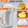 imageVEVOR Cordless Electric Hand Mixer100W Continuously Variable Electric Handheld Mixer with Turbo Boost Beaters Dough Hooks Storage Bag Baking Supplies for Whipping Mixing Egg Cookie Cake Cream5Speed