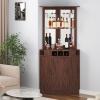 imageVEVOR Corner Industrial Bar Cabinet Wine Table for Liquor ampamp Glasses Sideboard Buffet Cabinet with Glass Holder Freestanding Farmhouse Wood Coffee Bar Cabinet for Living Room Home Bar Black Walnut148D x 13W x 724H