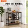 imageVEVOR Corner Industrial Bar Cabinet Wine Table for Liquor ampamp Glasses Sideboard Buffet Cabinet with Glass Holder Freestanding Farmhouse Wood Coffee Bar Cabinet for Living Room Home Bar Black Walnut394D x 157W x 337H