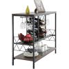 imageVEVOR Corner Industrial Bar Cabinet Wine Table for Liquor ampamp Glasses Sideboard Buffet Cabinet with Glass Holder Freestanding Farmhouse Wood Coffee Bar Cabinet for Living Room Home Bar Black Walnut394D x 157W x 337H