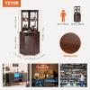 imageVEVOR Corner Industrial Bar Cabinet Wine Table for Liquor ampamp Glasses Sideboard Buffet Cabinet with Glass Holder Freestanding Farmhouse Wood Coffee Bar Cabinet for Living Room Home Bar Black Walnut148D x 13W x 724H