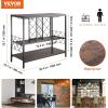 imageVEVOR Corner Industrial Bar Cabinet Wine Table for Liquor ampamp Glasses Sideboard Buffet Cabinet with Glass Holder Freestanding Farmhouse Wood Coffee Bar Cabinet for Living Room Home Bar Black Walnut394D x 157W x 337H