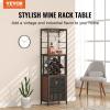 imageVEVOR Corner Industrial Bar Cabinet Wine Table for Liquor ampamp Glasses Sideboard Buffet Cabinet with Glass Holder Freestanding Farmhouse Wood Coffee Bar Cabinet for Living Room Home Bar Black Walnut12D x 18W x 61H
