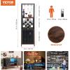 imageVEVOR Corner Industrial Bar Cabinet Wine Table for Liquor ampamp Glasses Sideboard Buffet Cabinet with Glass Holder Freestanding Farmhouse Wood Coffee Bar Cabinet for Living Room Home Bar Black Walnut12D x 18W x 61H