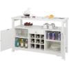 imageVEVOR Corner Industrial Bar Cabinet Wine Table for Liquor ampamp Glasses Sideboard Buffet Cabinet with Glass Holder Freestanding Farmhouse Wood Coffee Bar Cabinet for Living Room Home Bar Black Walnut47D x 157W x 315H