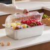 imageVEVOR Countertop Food Serving Display Container 5 Pan Stainless Steel Food Serving Tray Buffet Condiment Dispenser Display Rack with Clear Lid ampamp 3 Freezer Boxes for Restaurant Hotel Kitchen Party4 Pan