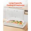 imageVEVOR Countertop Food Serving Display Container 5 Pan Stainless Steel Food Serving Tray Buffet Condiment Dispenser Display Rack with Clear Lid ampamp 3 Freezer Boxes for Restaurant Hotel Kitchen Party1 x 1 Pan