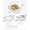 imageVEVOR Countertop Food Serving Display Container 5 Pan Stainless Steel Food Serving Tray Buffet Condiment Dispenser Display Rack with Clear Lid ampamp 3 Freezer Boxes for Restaurant Hotel Kitchen Party136 x 109 x 97 in
