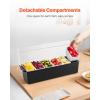 imageVEVOR Countertop Food Serving Display Container 5 Pan Stainless Steel Food Serving Tray Buffet Condiment Dispenser Display Rack with Clear Lid ampamp 3 Freezer Boxes for Restaurant Hotel Kitchen Party6 Compartment